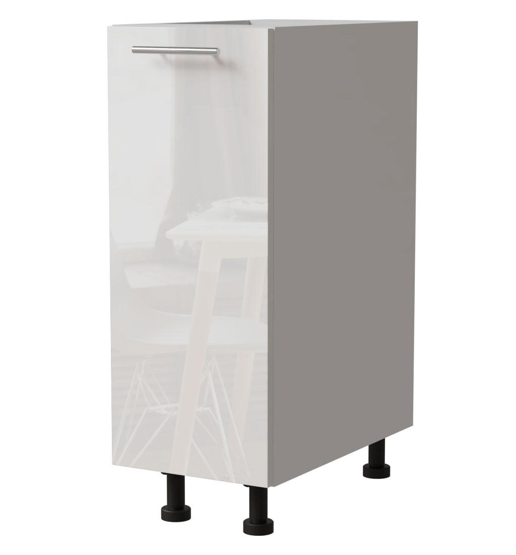 KÜCHENUNTERSCHRANK Essen D1D/20 Weiß Hochglanz / Weiß Matt 20 / 50 / 82cm - Weiß Hochglanz/Weiß, Holz/Holzwerkstoff (20/82/50cm) - Feldmann-Wohnen