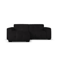ECKSOFA links Kendal aus Samt schwarz 4 Sitzplätze - Schwarz, Textil (173/256cm) - Micadoni