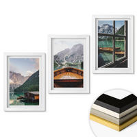 WANDBILDER 3er-Set - 20x30 cm Weißer Rahmen - Hütten am Bergsee Łódź - Weiß, Kunststoff (20/30cm) - ArtPrintCave