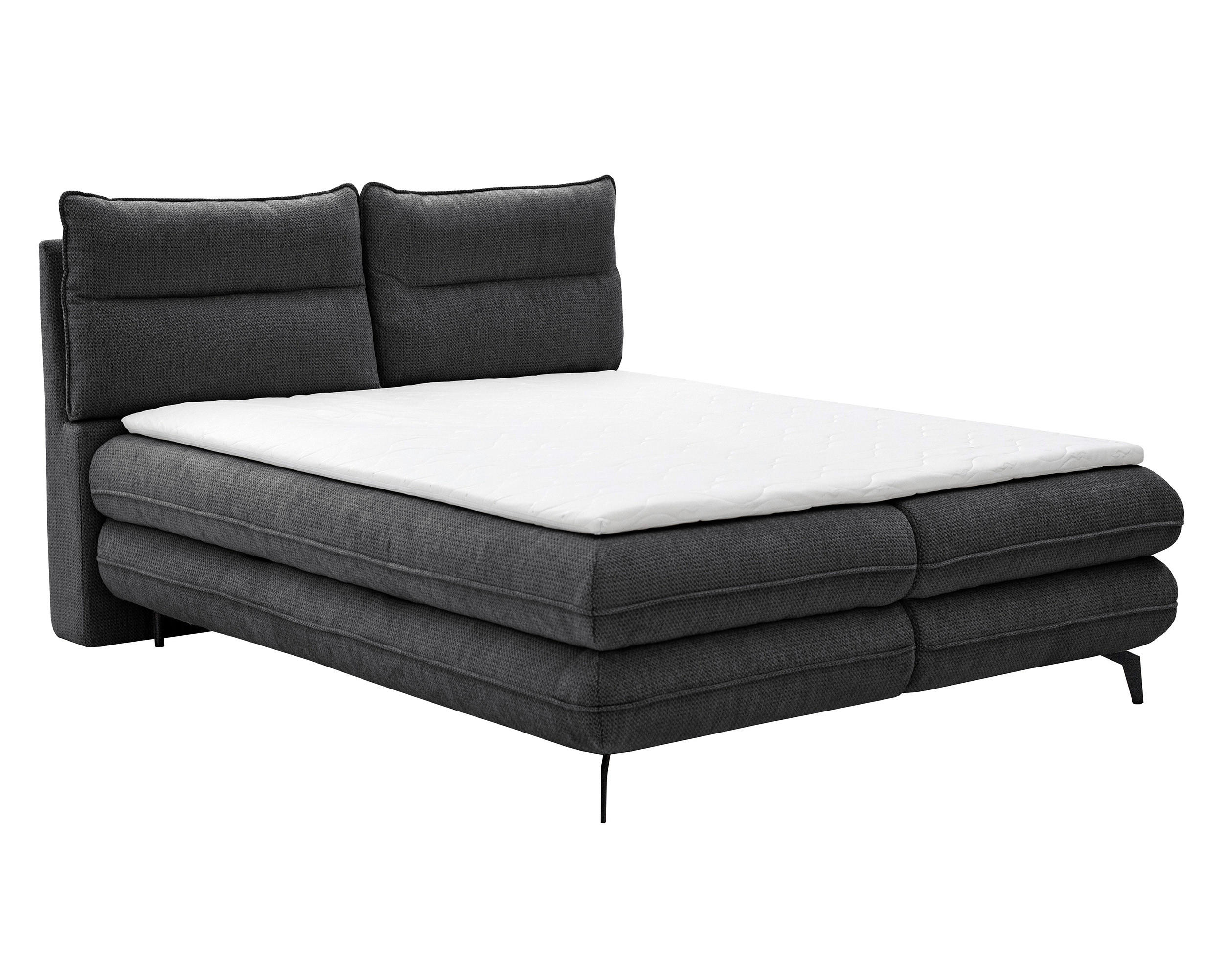 BOXBETT Verse 140 x 200 Einzelbett mit hochwertiger Bonell-Matratze und Topper T30 - Anthrazit - Anthrazit, Holz (140/200cm) - Homesy