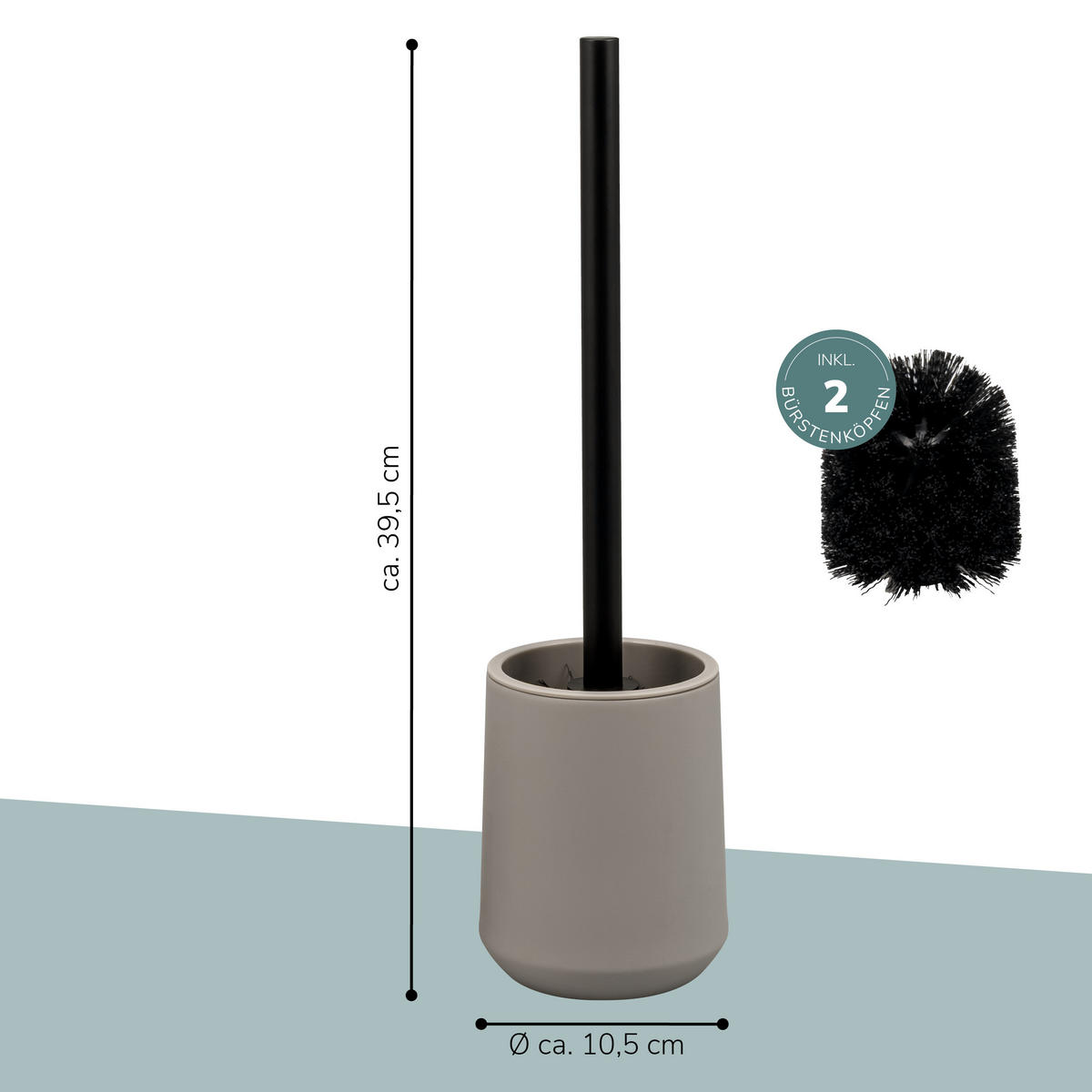 WC-GARNITUR TESERO, Kunststoff, braun - Braun, Kunststoff (10.5/39.5/10.5cm) - eluno