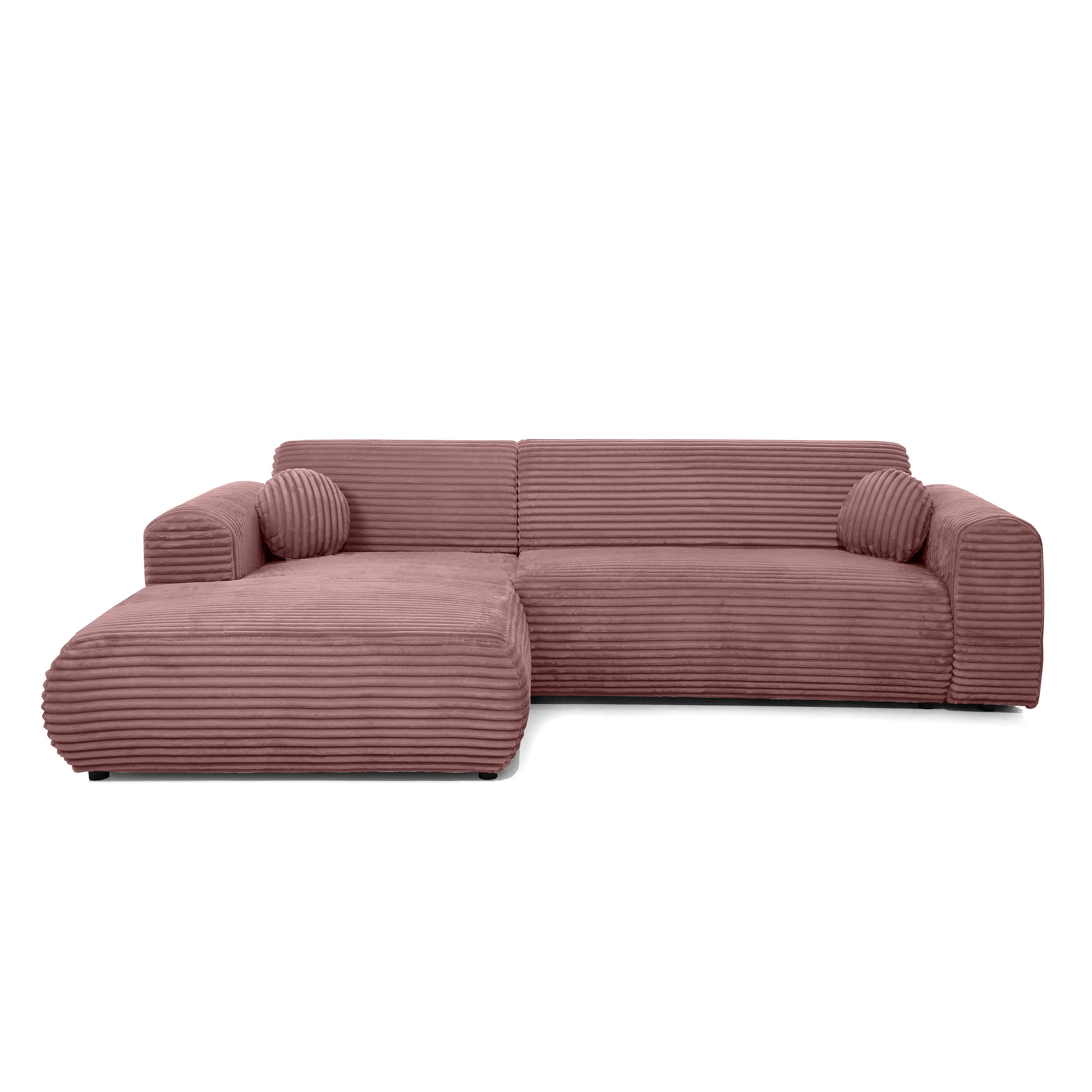 ECKSOFA Puerto, ohne Schlaffunktion, Rosa, links - Schwarz/Rosa, Textil (269/170cm) - Beautysofa