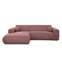 ECKSOFA Puerto, ohne Schlaffunktion, Rosa, links - Schwarz/Rosa, Textil (269/170cm) - Beautysofa