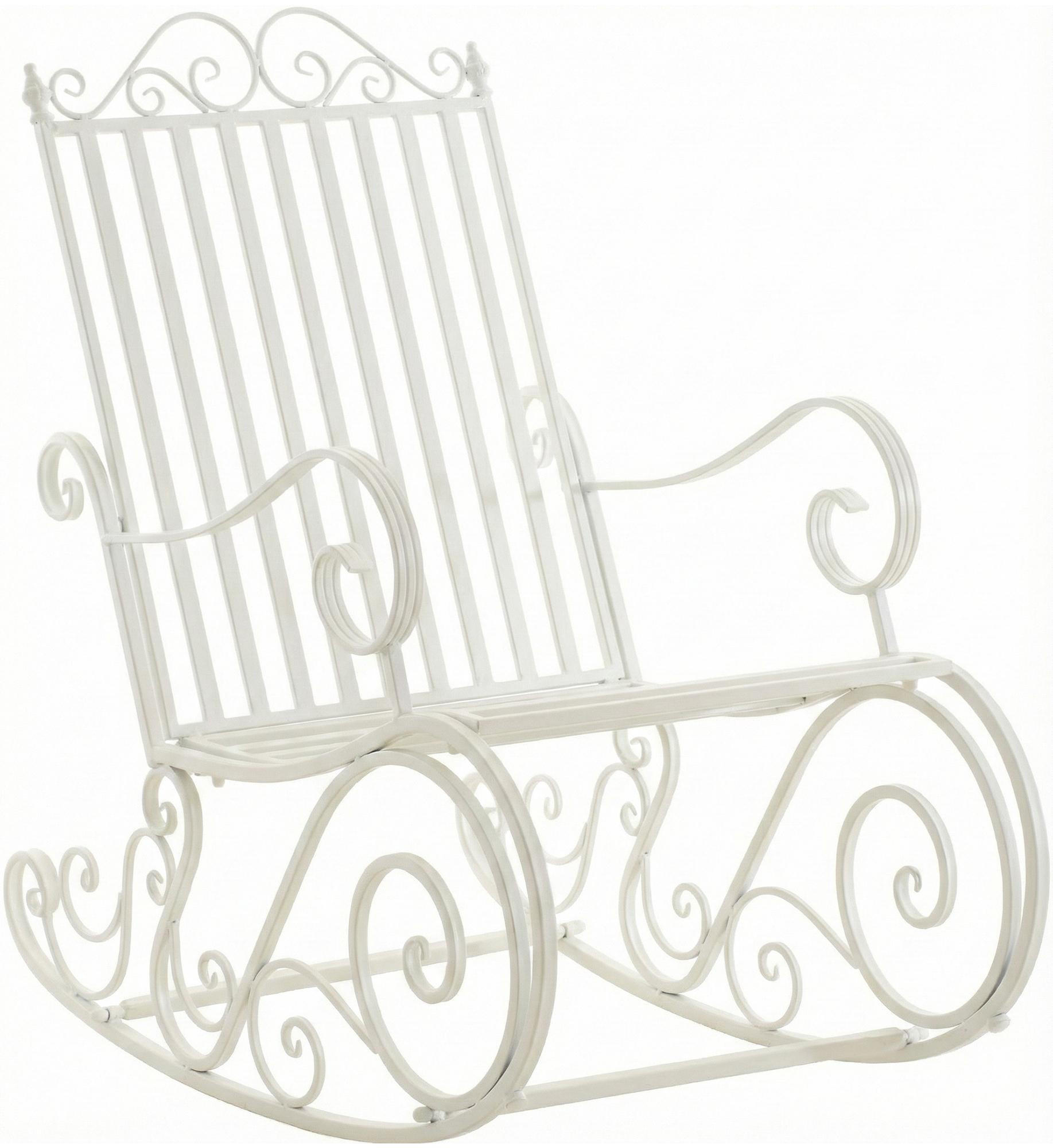 Deluke Schaukelstuhl Weiß Hochglanz 56x94x90 cm