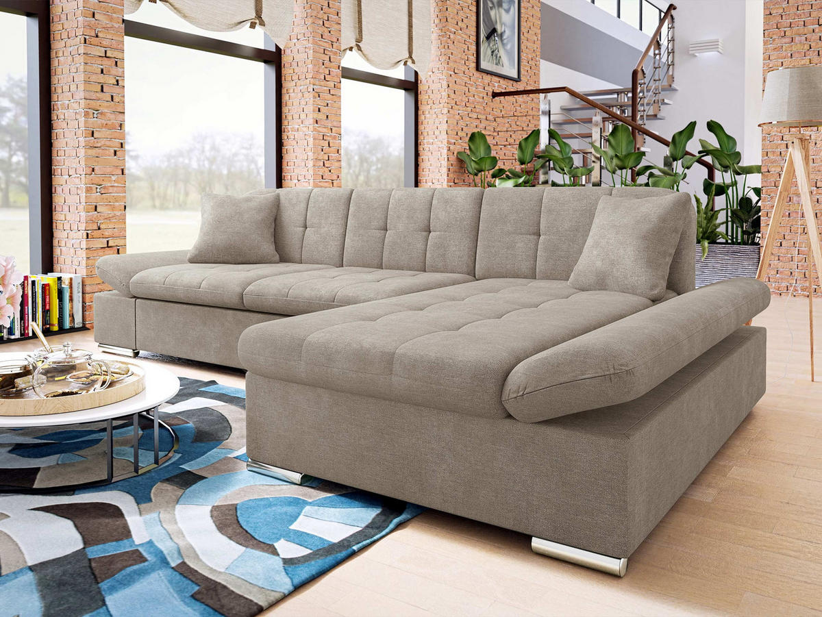ECKSOFA Malwi, Seite: Rechts - Taupe, Holz/Textil (278/161cm) - MIRJAN24