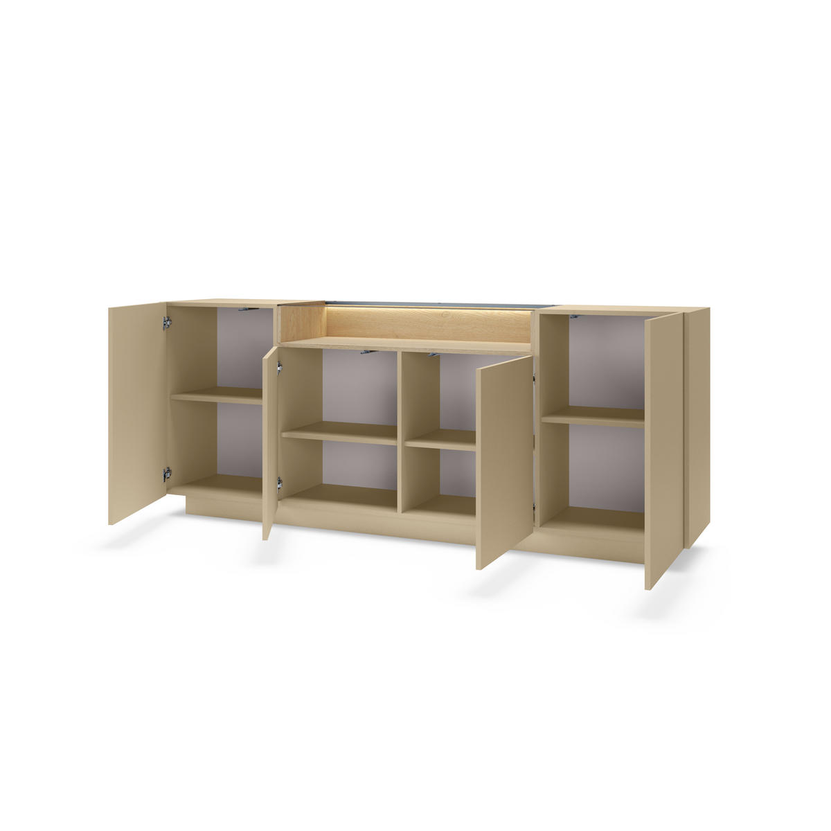 KOMMODE: Kakao + Cremona-Eiche, 203 x 83 x 39,5 cm - Braun, Holzwerkstoff (203/83/39.5cm) - 3XE LIVING