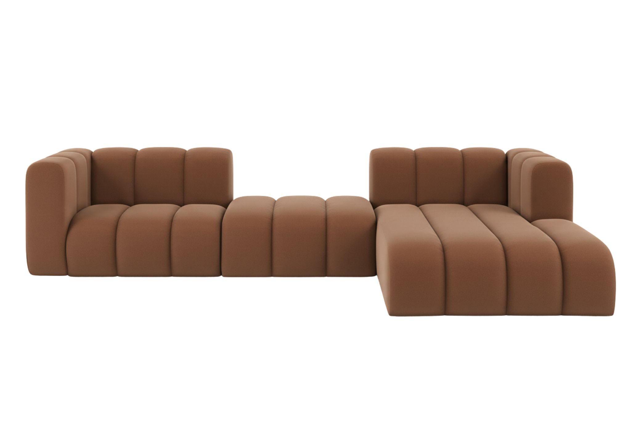 ECKSOFA L-Form Grand L 319 cm, Veloursstoff Salvador, Dunkelbraun, Rechts - Dunkelbraun, Holz (319/179cm) - Kaiser Möbel