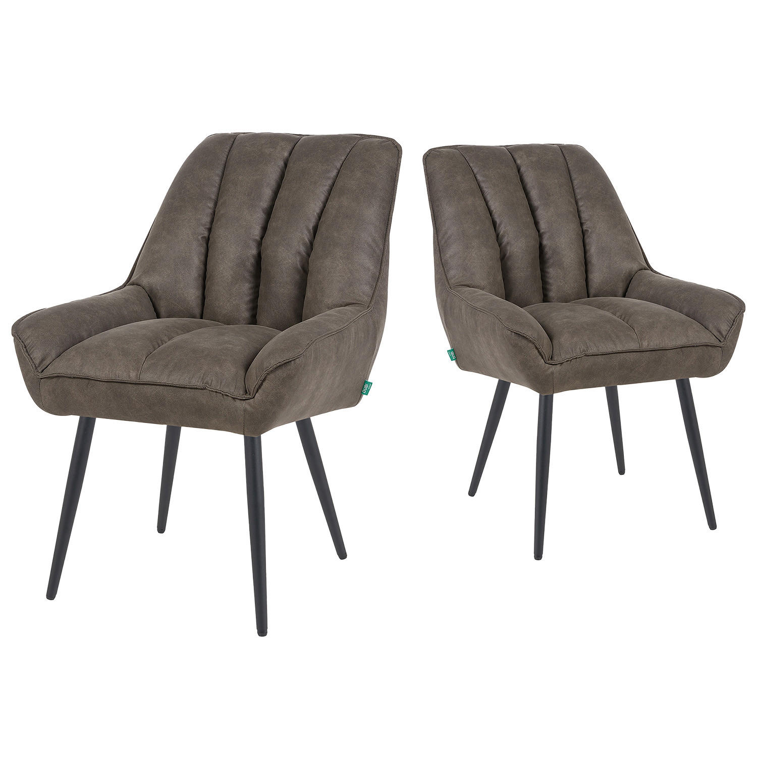 ESSZIMMERSTUHL Mika-Tara 2er-Set - Taupe/Schwarz, Textil/Metall (60/88/68cm) - DUBI Möbel