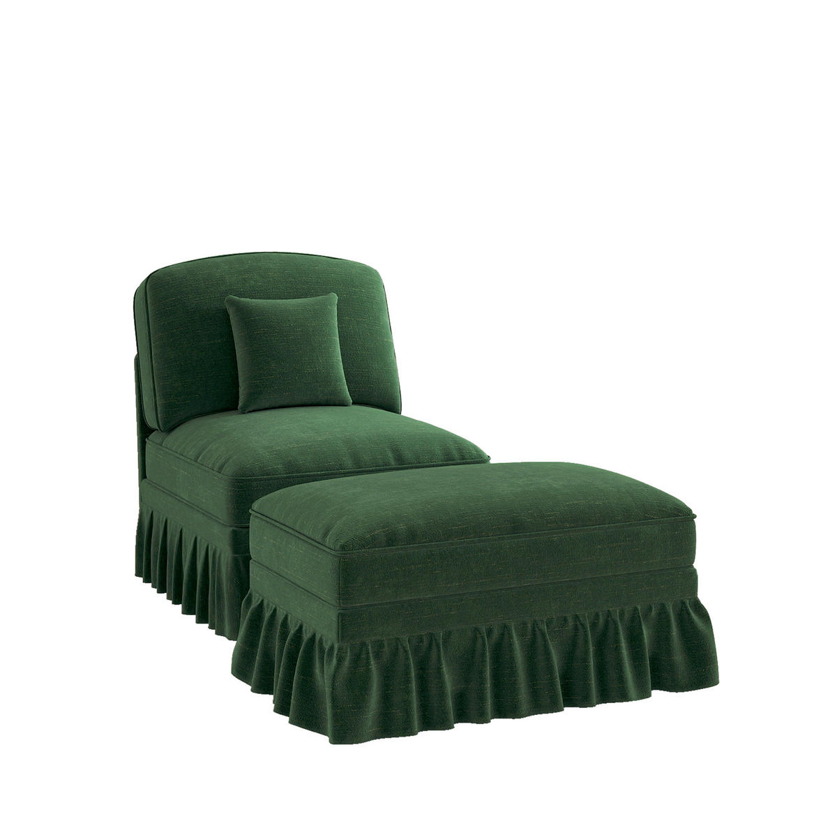 SESSEL DE-34420 mit Hocker Grün - Grün, Holzwerkstoff (83.5/93/78cm) - ComfortXL
