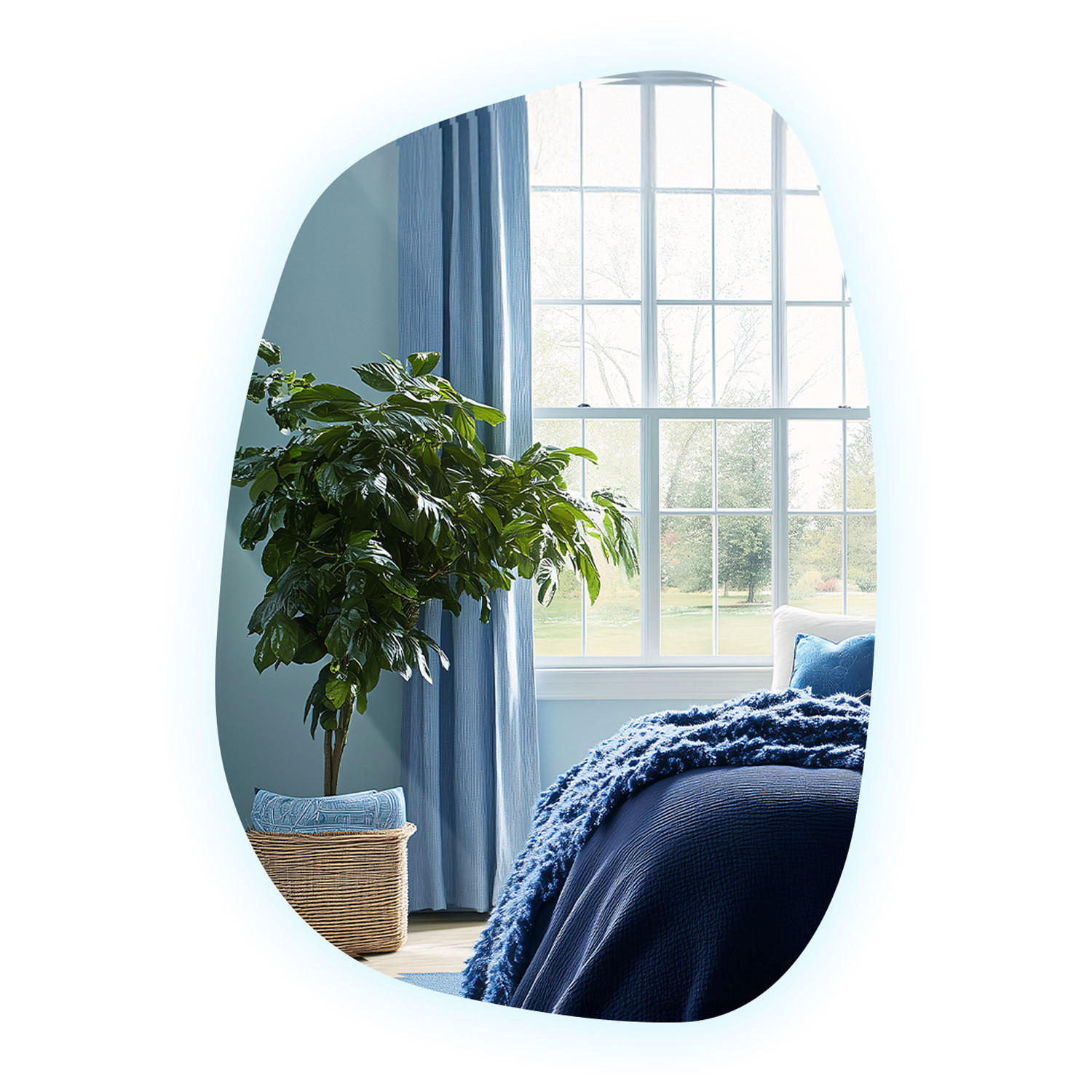LED SPIEGEL 90,9 x 66 cm Unregelmäßige Form Kaltweiß 6500K - Transparent, Glas (90.9/66/0.4cm) - TULUP