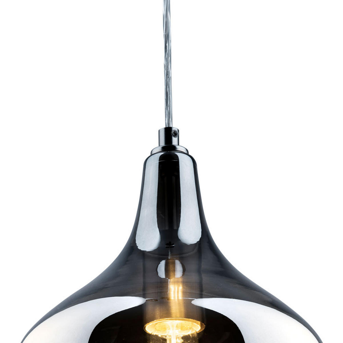LED HÄNGELEUCHTE PASO Grau Silber - Grau, Glas (22/22/150cm) - Nowa