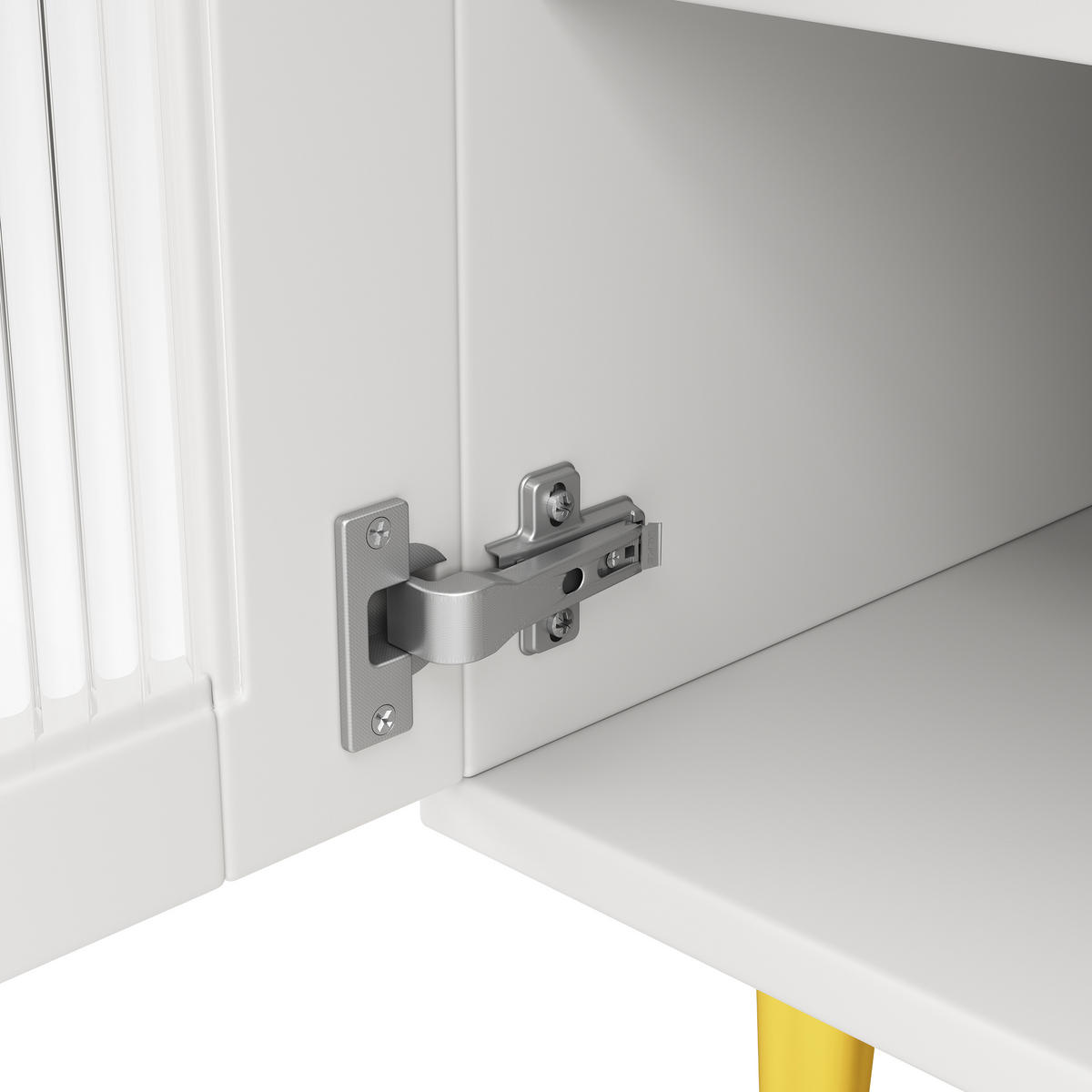 GESCHIRRSCHRANK aus MDF 145x39x171 cm in Weiß mit Glastür & Weinregal - Weiß, Holzwerkstoff (145/171/39cm) - Modfu