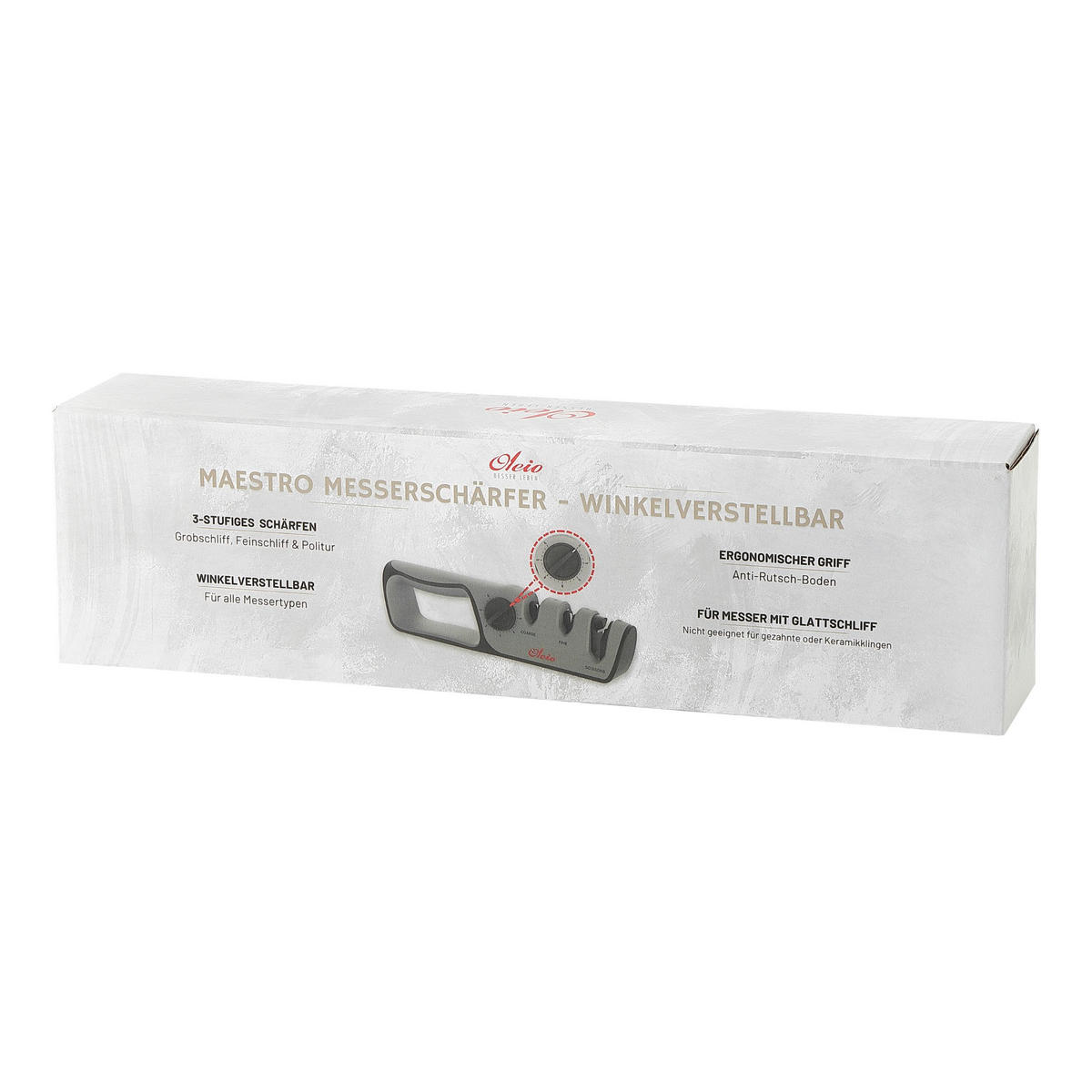 MESSERSCHÄRFER 2-STUFEN 12–24° - Grau, Keramik/Kunststoff - Oleio