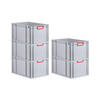 EUROBOX 5x Nextgen Color 32x40x60cm 65 Liter Griffe Rot Geschlossen - Rot, Kunststoff (40/32/60cm) - PROREGAL