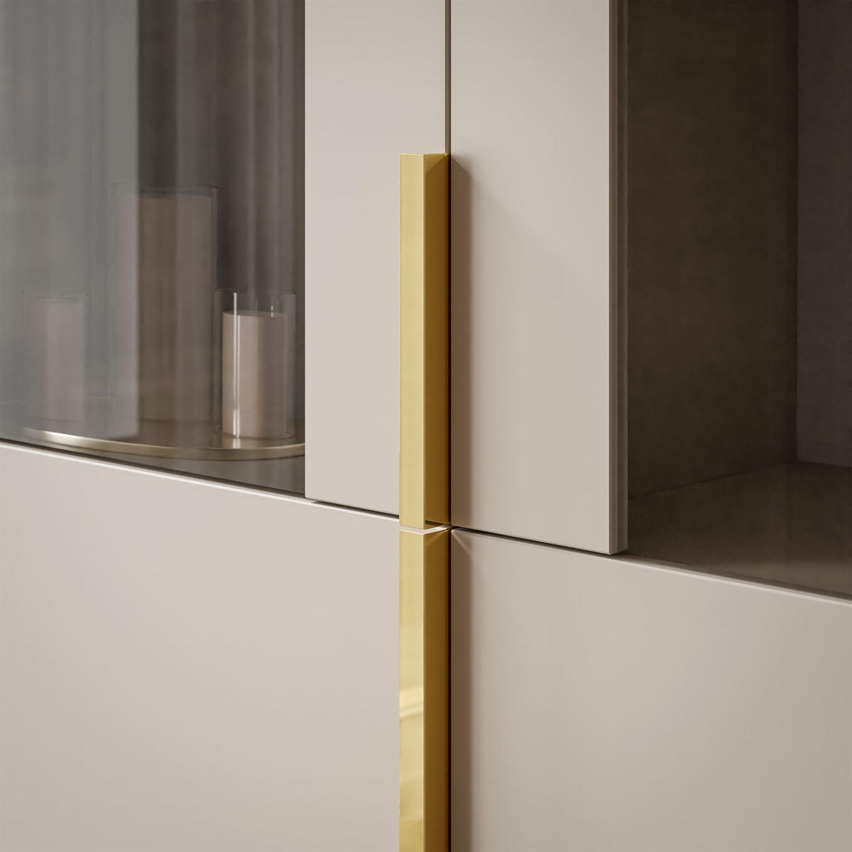 VITRINE MIRACLE mit Glasfront Kaschmir - Kaschmir, Holzwerkstoff (104/180/39cm) - Lookway