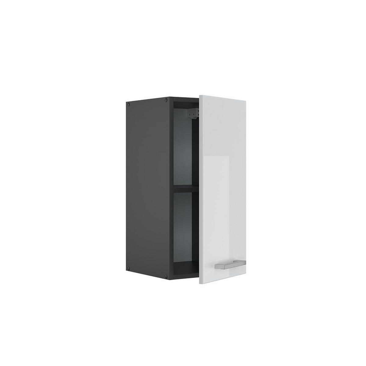 HÄNGESCHRANK R-Line Weiß Hochglanz 30 cm - Weiß Hochglanz/Anthrazit, Holzwerkstoff (30/60/31cm) - Vicco