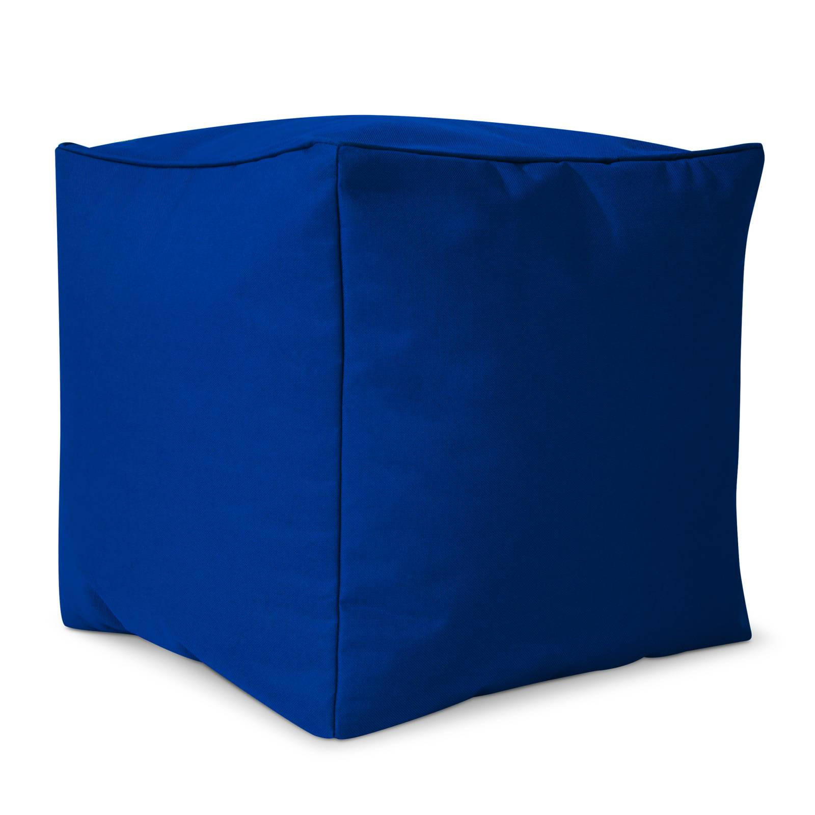 SITZSACK-HOCKER Pouf "Cube" 40x40x40cm - Blau, Textil (40/40/40cm) - Green Bean