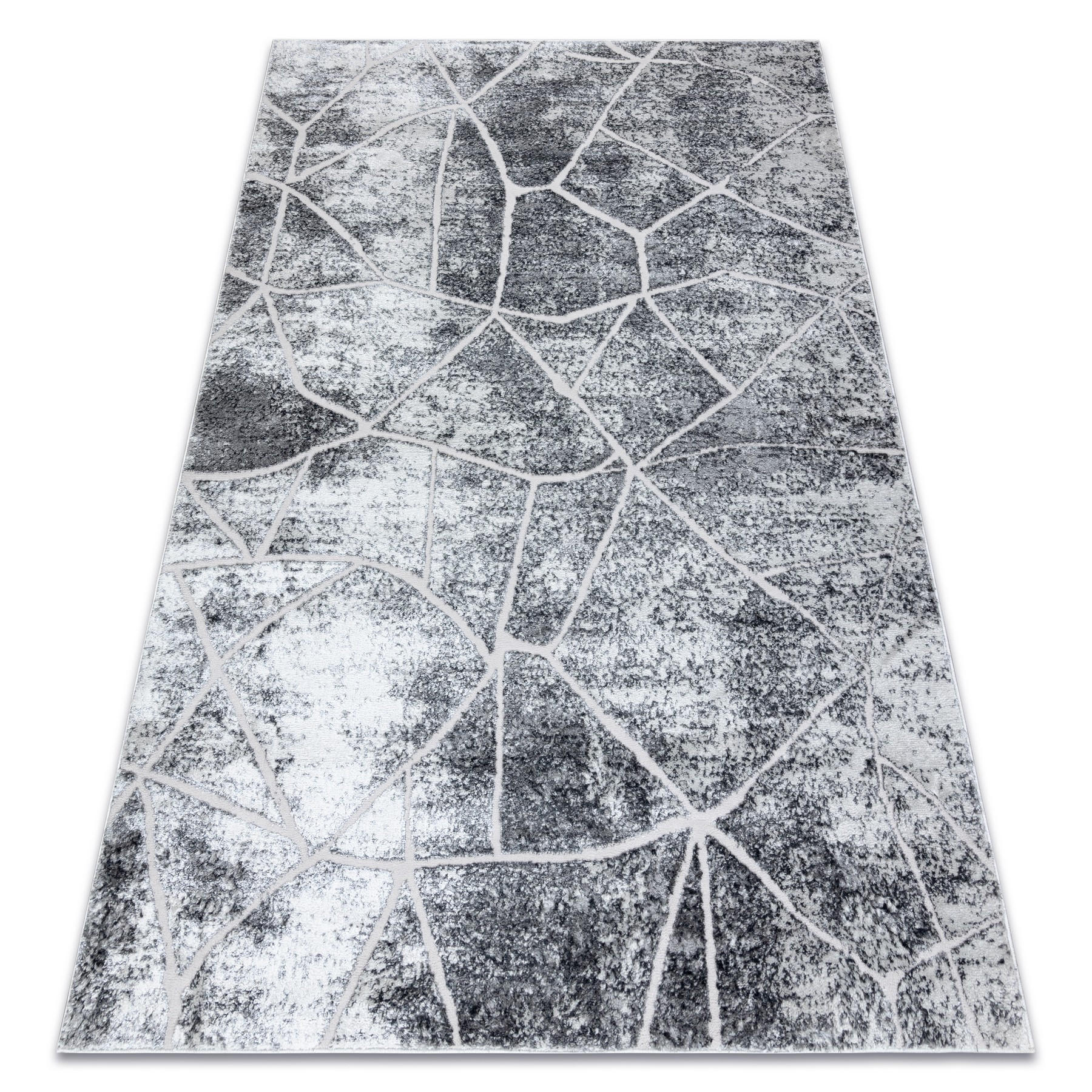 rugsX MODERNÍ MEFE koberec 2783 Mramor - Strukturální, dvě úrovně rouna šedá 200/290 cm