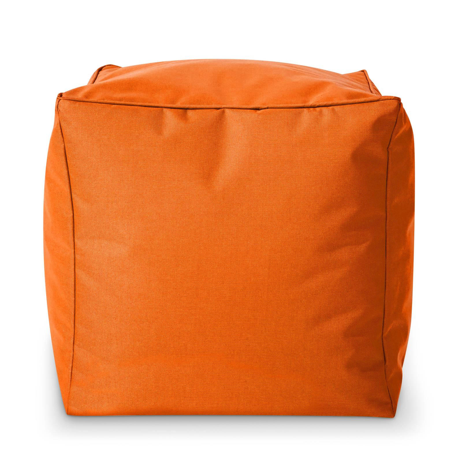 SITZSACK-HOCKER Pouf "Cube" 40x40x40cm - Orange, Textil (40/40/40cm) - Green Bean
