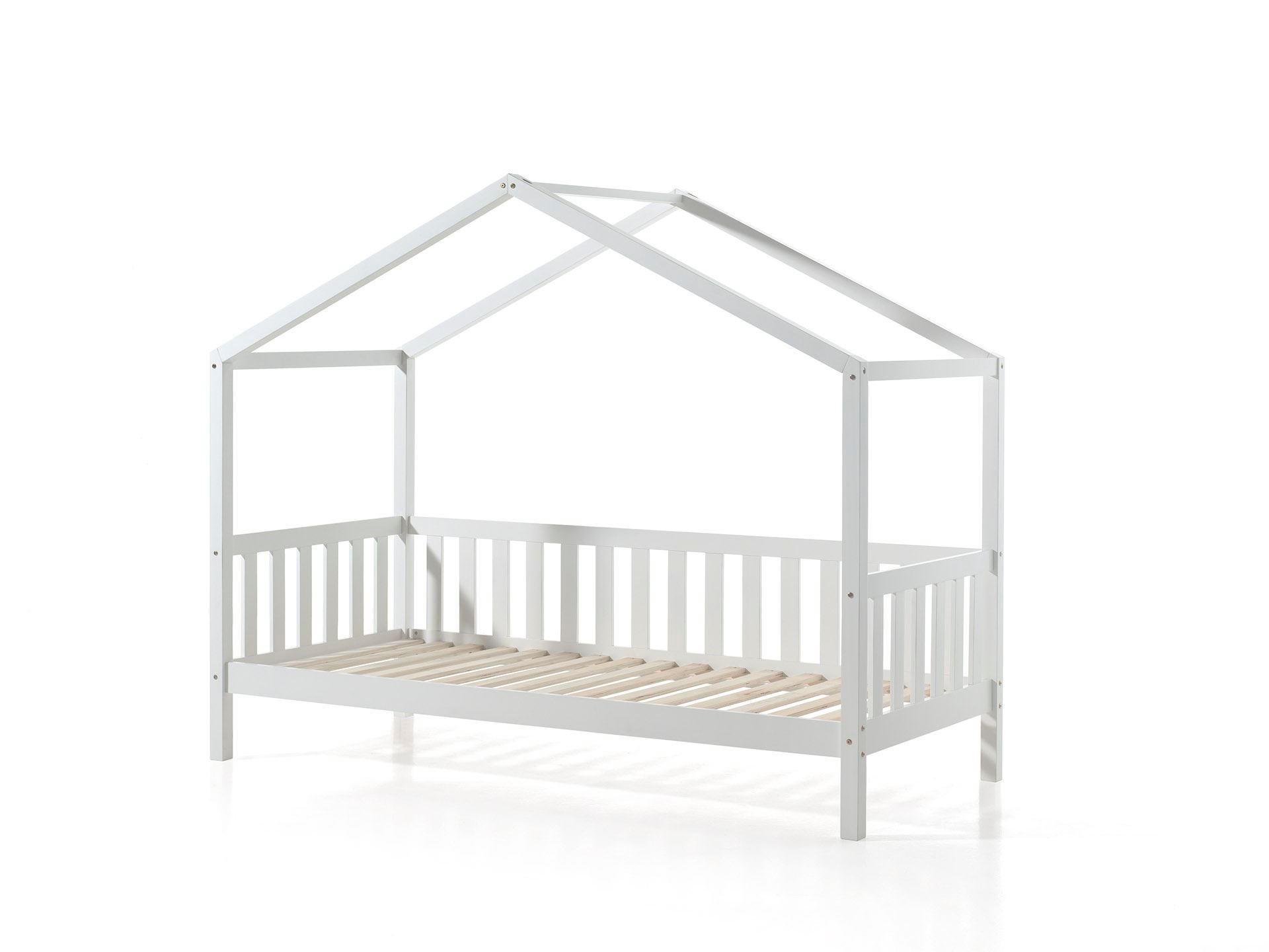 HAUSBETT Kapua 210x170x97 aus Massivholz in Weiß - Beige, Holz (90/200cm) - 58aufmkessel