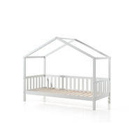 HAUSBETT Kapua 210x170x97 aus Massivholz in Weiß - Beige, Holz (90/200cm) - 58aufmkessel