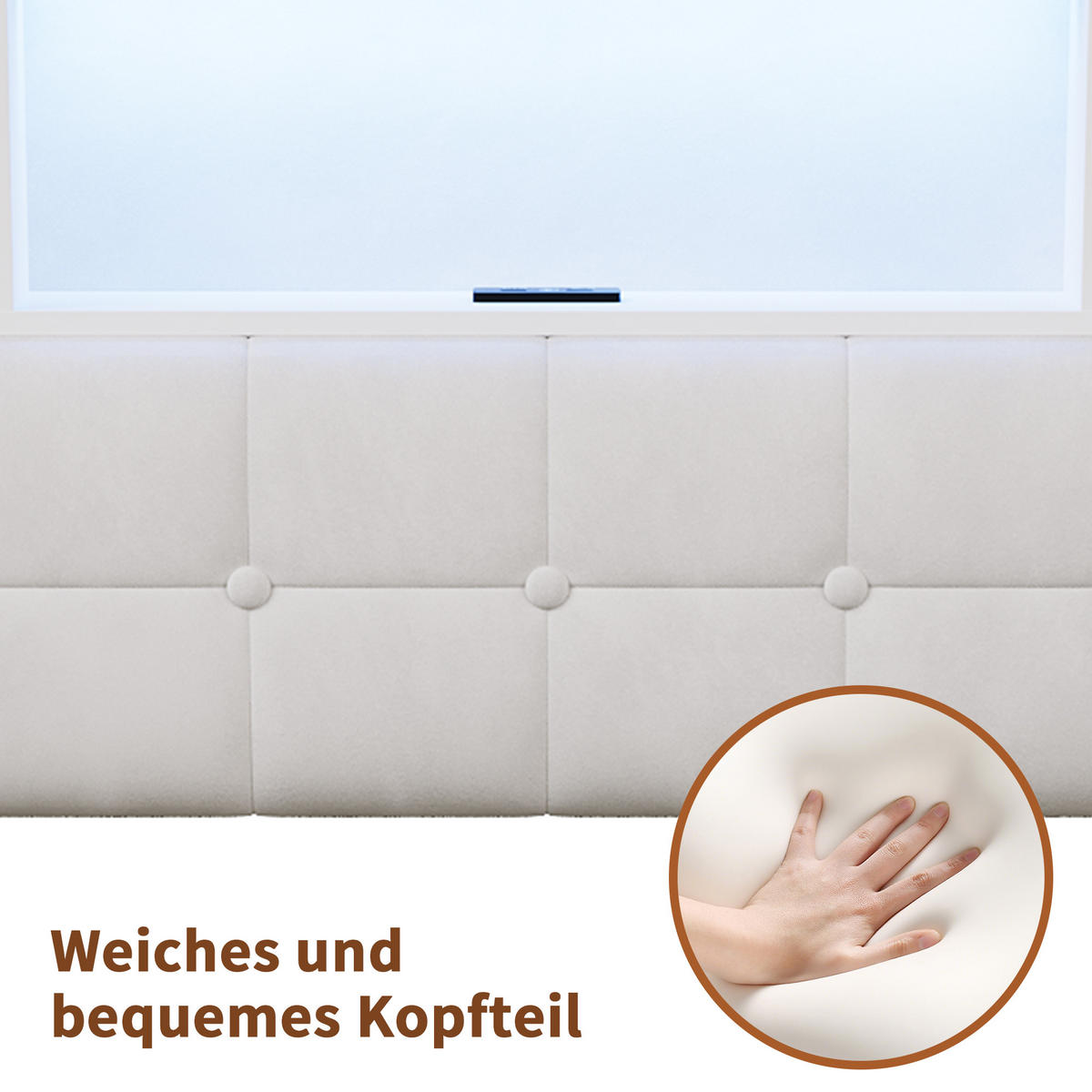 SÄNG 160x200cm beige med lådor, RGB-LED och laddningsstation - Vit, Trä - SHOPENTRA