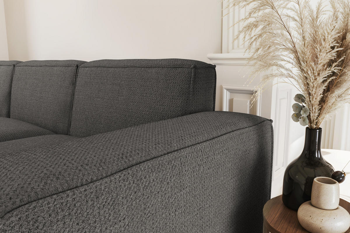 ECKSOFA U-Form Siena mit Stoff Artico Anthrazit - Anthrazit, Holz (344/165cm) - Kaiser Möbel