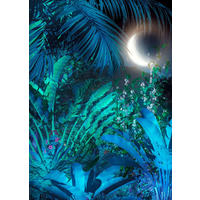 FOTOTAPETE Dschungel in der Nacht 200 x 280 cm - Blau, Papier (200/280cm) - Sanders & Sanders