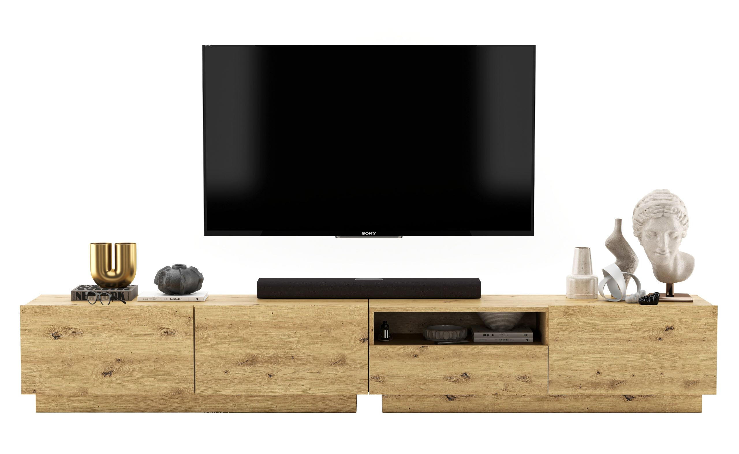 TV-LOWBOARD 2-er Set Enjoy Eiche Artisan Matt Loft Schublade 120 cm - Eiche Artisan, Holzwerkstoff (240/37/35cm) - Meble Lindner