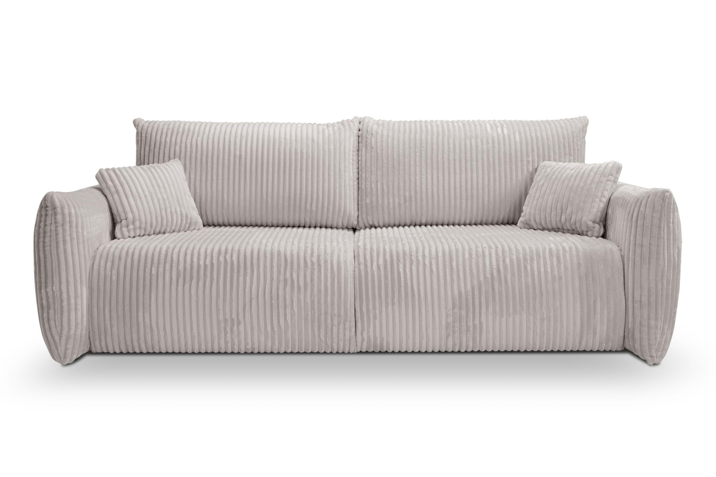 SOFA Hallora - Asche (Tilia 86) - Hellgrau, Holzwerkstoff (240/88/108cm) - Möblo