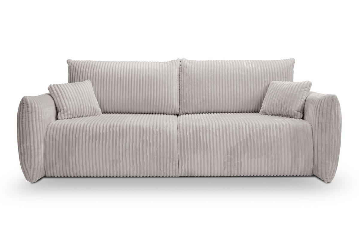 SOFA Hallora - Asche (Tilia 86) - Hellgrau, Holzwerkstoff (240/88/108cm) - Möblo