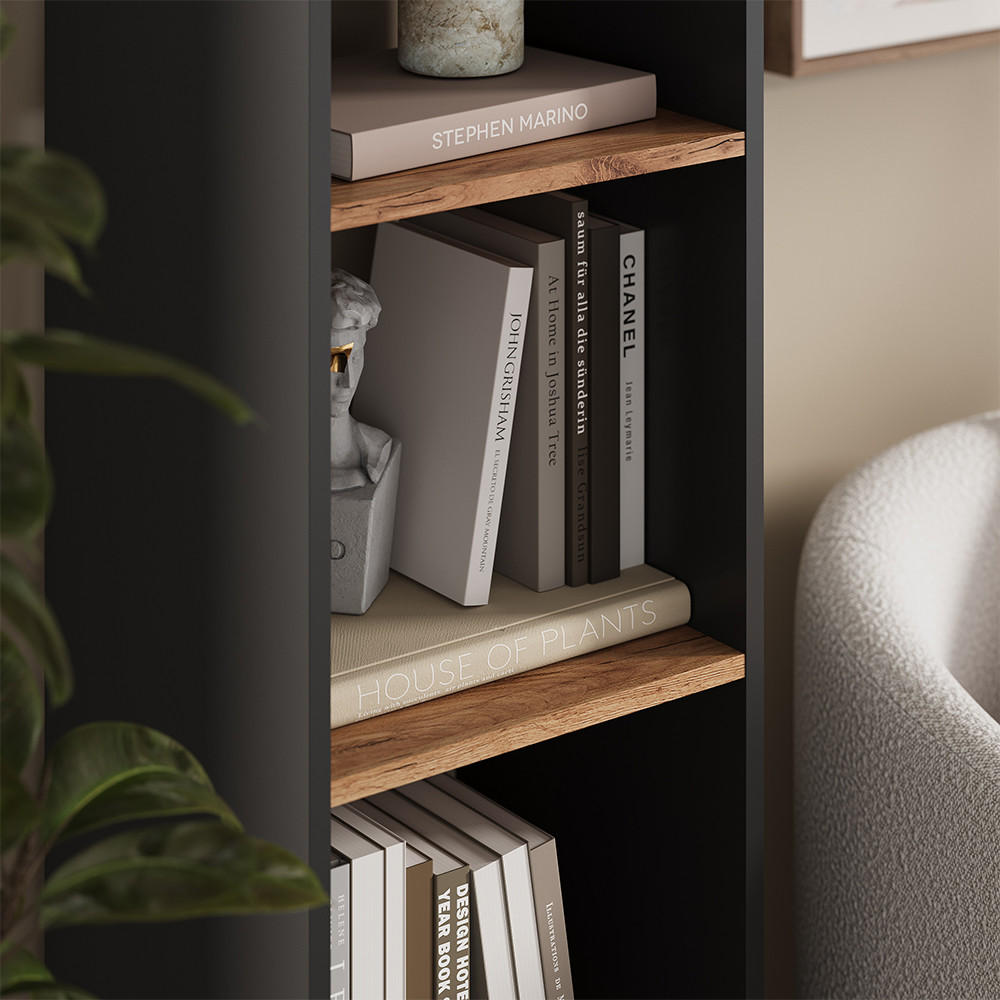 RAUMTEILER Ludus Anthrazit/Goldkraft Eiche 36.8 x 144.9 cm - Honigeiche/Anthrazit, Holzwerkstoff (36.8/144.9/33.8cm) - Vicco