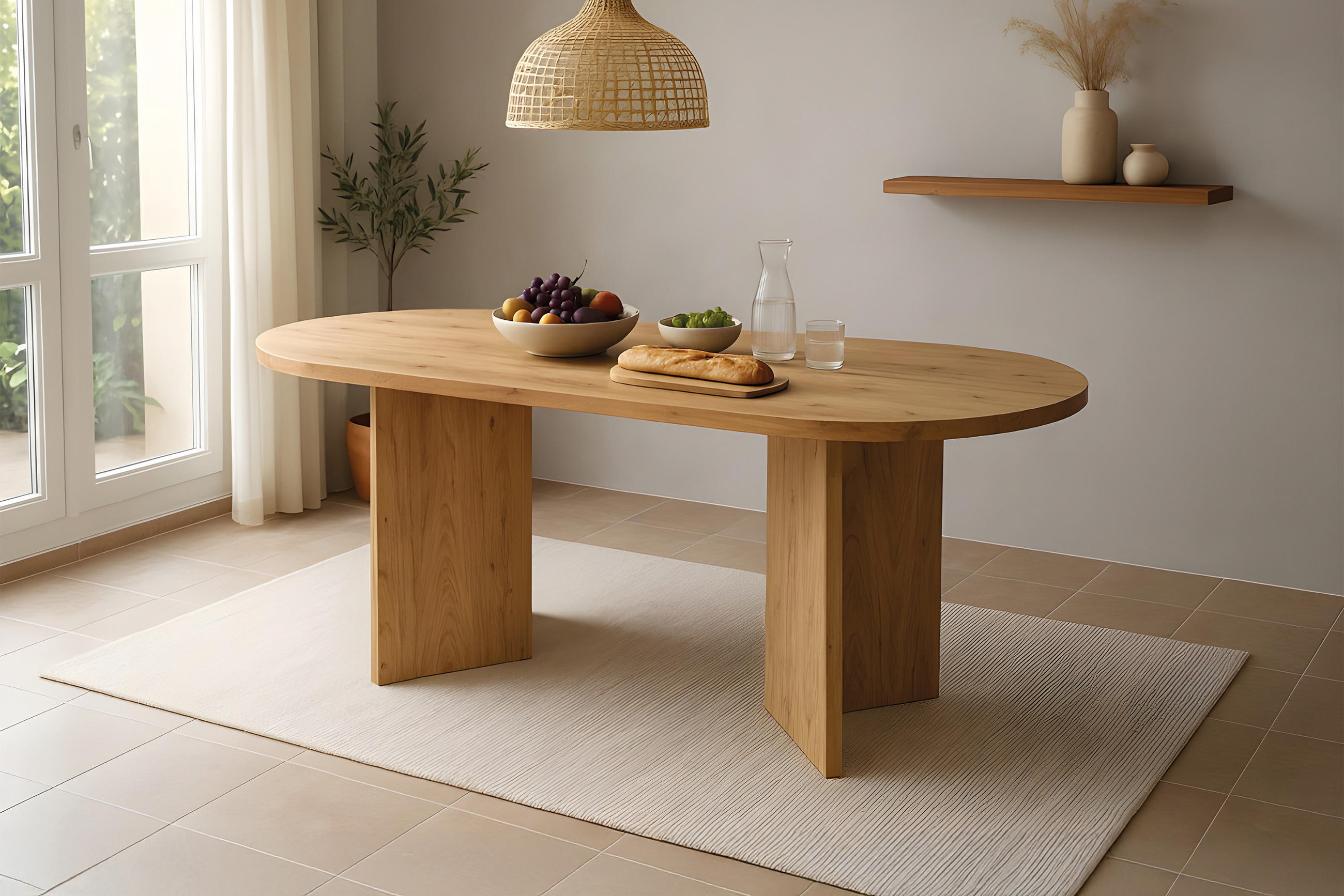 ESSTISCH LAURIE - Beige/Naturfarben, Holz (90/204/77cm) - SAM