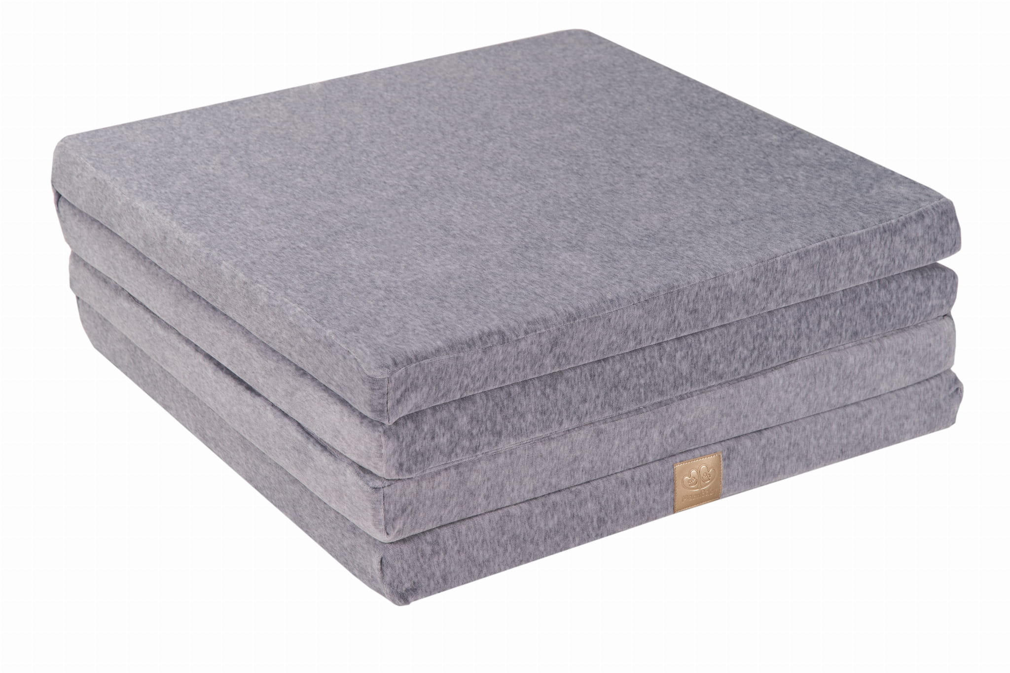 SPIELMATTE für Kinder, Quadratt, Samt, Hellgrau - Grau, Textil (120/120cm) - MeowBaby