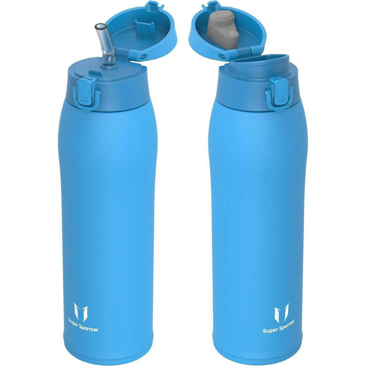 TRINKFLASCHE Edelstahl 950 ml Himmelblau - Blau, Metall (8.4/8.4cm)