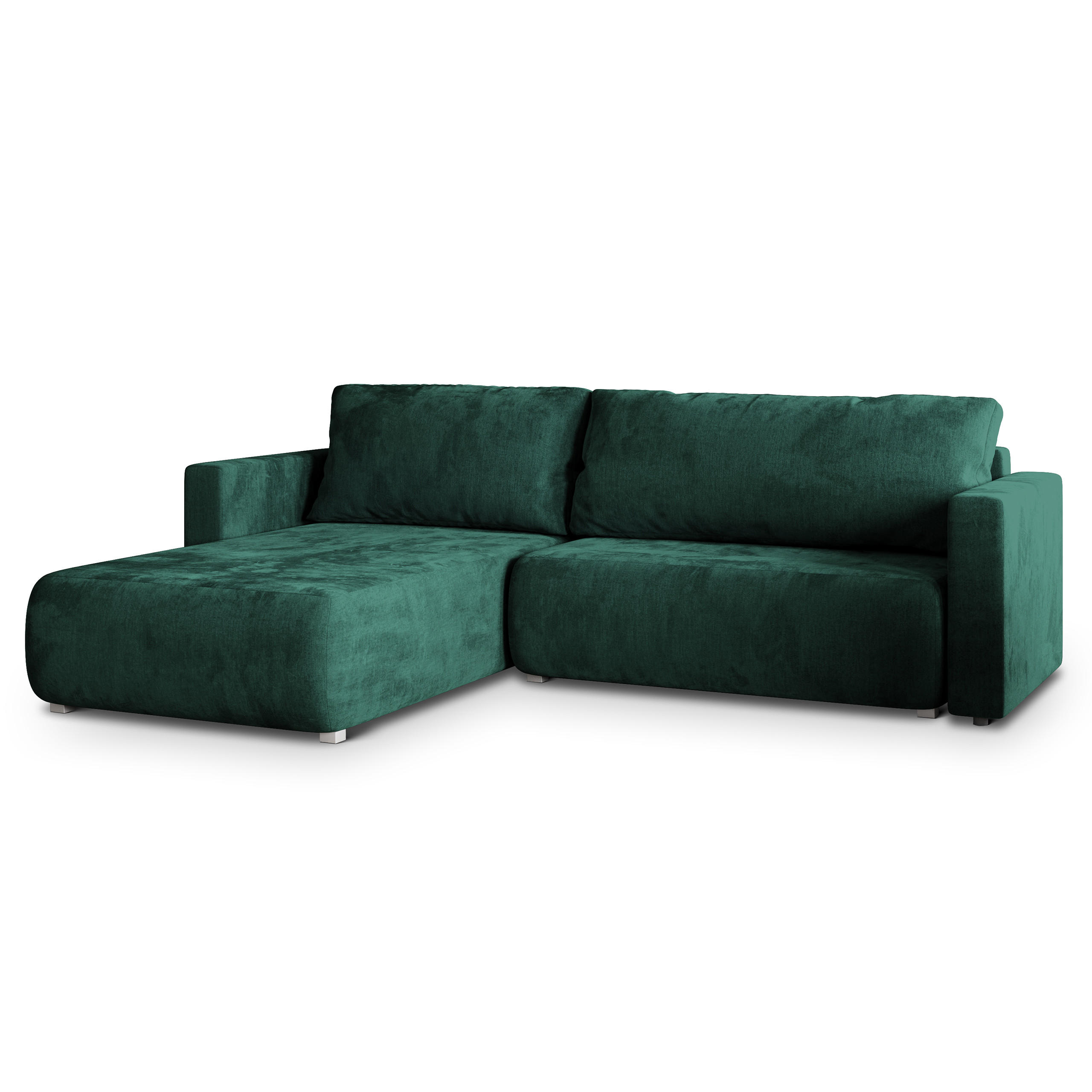 ROHOVÁ SEDAČKA TURIN tmavě zelená - šedá/tmavě zelená, dřevo/textil (265/183cm) - MASSENO