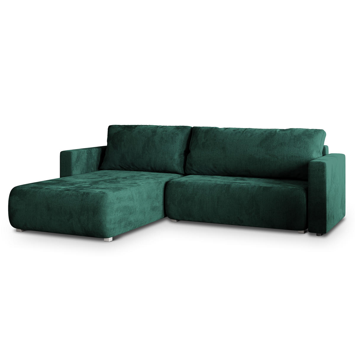 ROHOVÁ SEDAČKA TURIN tmavě zelená - šedá/tmavě zelená, dřevo/textil (265/183cm) - MASSENO