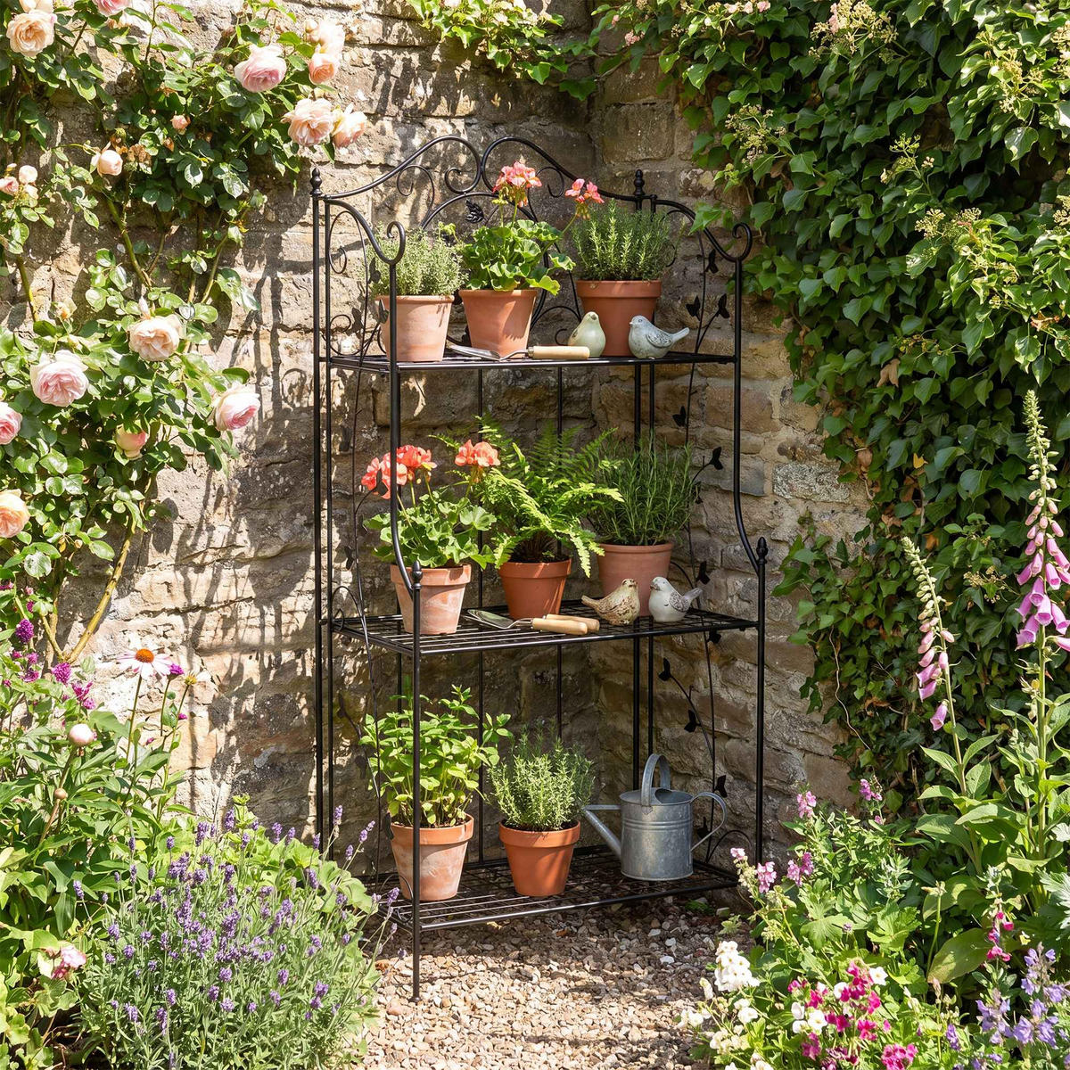 STANDREGAL Metall Schwarz - Schwarz, Metall (58/118/33cm) - CLP