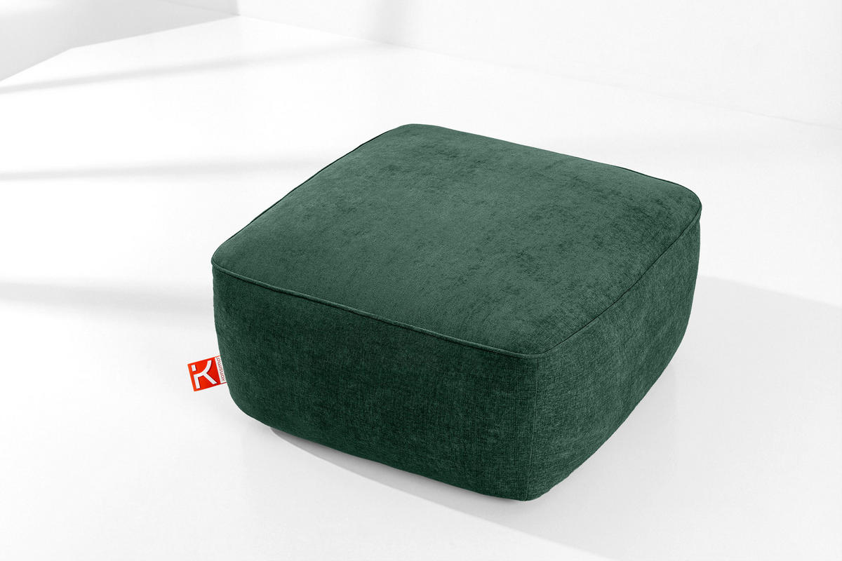 SITZHOCKER FUBBO, Dunkelgrün - Dunkelgrün, Holz/Holzwerkstoff (80/44/80cm) - KONSIMO®