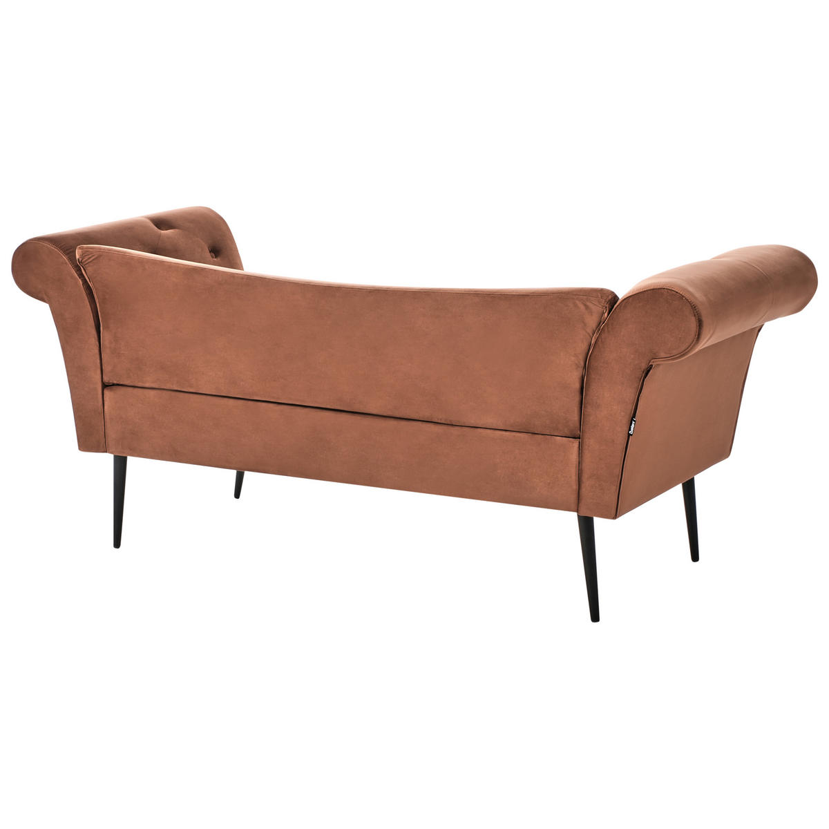 ČALOUNĚNÉ LEHÁTKO CHAISE LONGUE Sametová látka Zlatohnědé Nantilly - černá/zlatá, textil (175/76/69cm) - Beliani