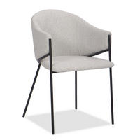 STUHL BUENO gespolsterter - hellgrau - Glamour Chenille - Hellgrau/Schwarz, Textil/Metall (55/83/56cm) - NEW HOME