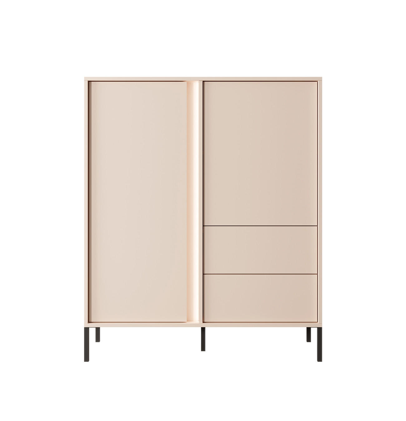 HIGHBOARD Dast beige 103 / 39,5 / 123cm - Beige/Braun, Holz/Holzwerkstoff (103/123/39.5cm) - Feldmann-Wohnen