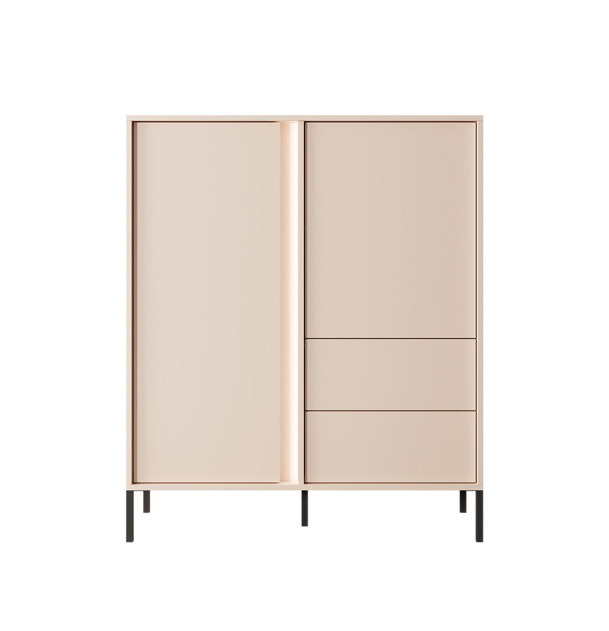 HIGHBOARD Dast beige 103 / 39,5 / 123cm - Beige/Braun, Holz/Holzwerkstoff (103/123/39.5cm) - Feldmann-Wohnen