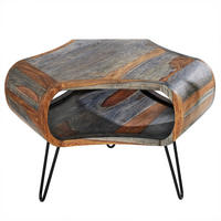COUCHTISCH ORGANIC LIVING Sheesham rechteckig Grau|Natur 70cm - Braun/Grau, Holz/Metall (60/70/46cm) - riess-ambiente