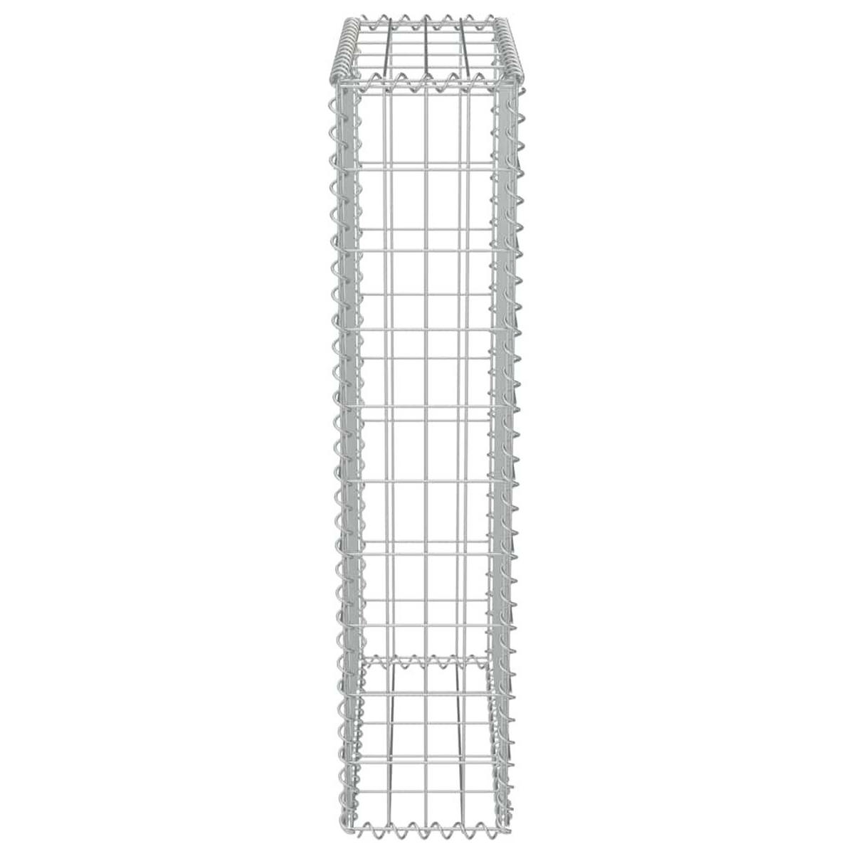 GABIONENWAND Mit Abdeckung Verzinkter Stahl 50/20/100 Cm - Silberfarben, Metall (20/100cm) - vidaXL