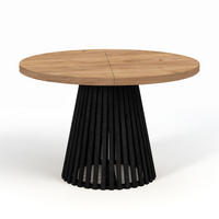 ESSTISCH runder ausziehbarer Tisch für Esszimmer DOVER 90 / 190 cm, Farbe: Eiche Craft Golden / Schwarz - Schwarz/Braun, Holz (190/90/77cm) - Dekori_Interiors