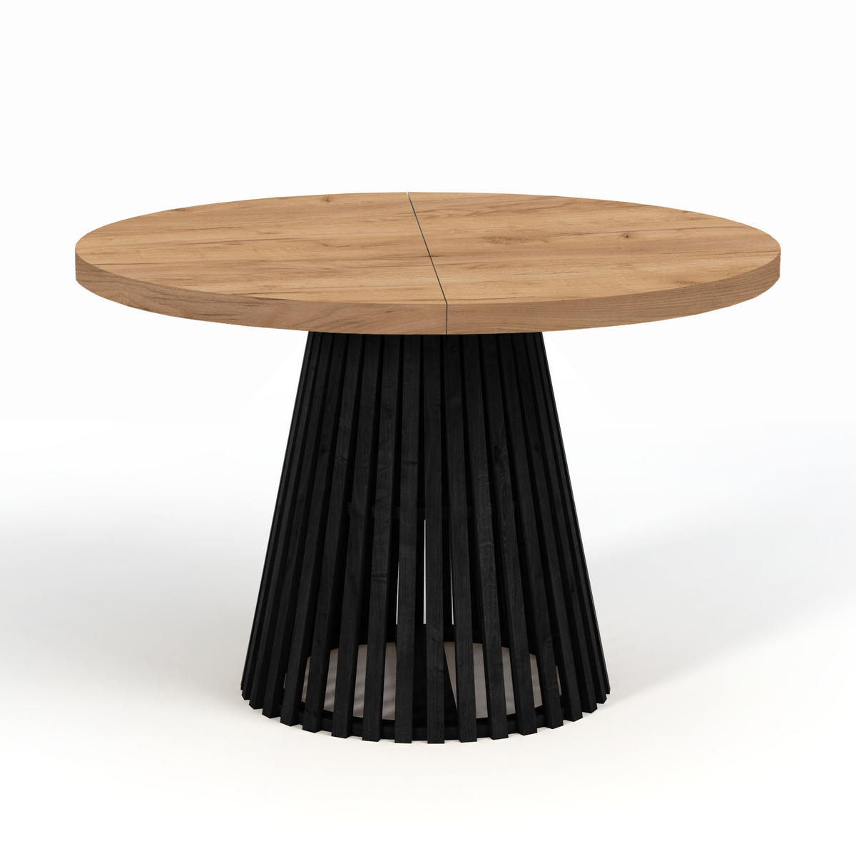 ESSTISCH runder ausziehbarer Tisch für Esszimmer DOVER 90 / 190 cm, Farbe: Eiche Craft Golden / Schwarz - Schwarz/Braun, Holz (190/90/77cm) - Dekori_Interiors