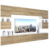 WOHNZIMMERWAND Schrankwand mit LED Sonoma Eiche - Beige, Holz (300/180/36cm) - B BELINI GROUP