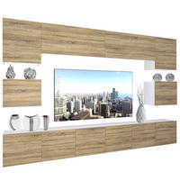 WOHNZIMMERWAND Schrankwand mit LED Sonoma Eiche - Beige, Holz (300/180/36cm) - B BELINI GROUP