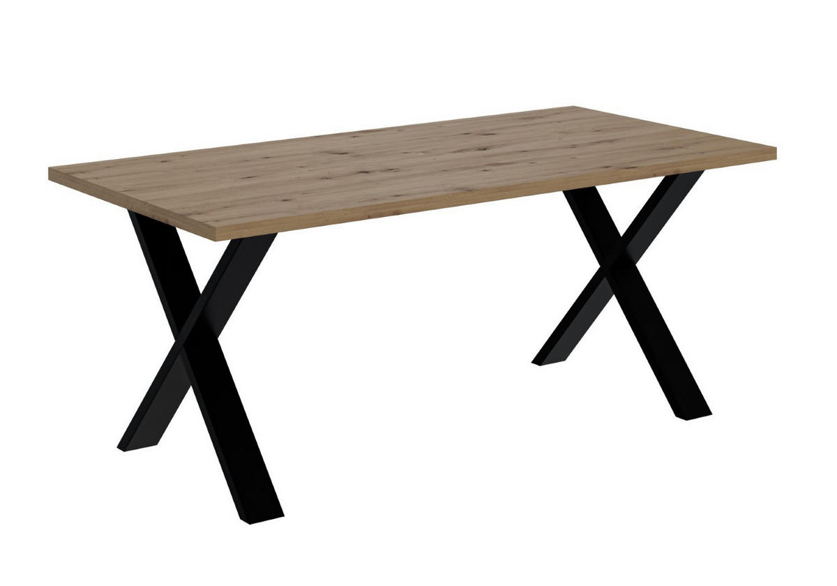 ESSTISCH 160x90x75 cm - Artisan Eiche Optik/Schwarz - KLYN X - Eichefarben, Holzwerkstoff (160/90/75cm) - ALTDECOR